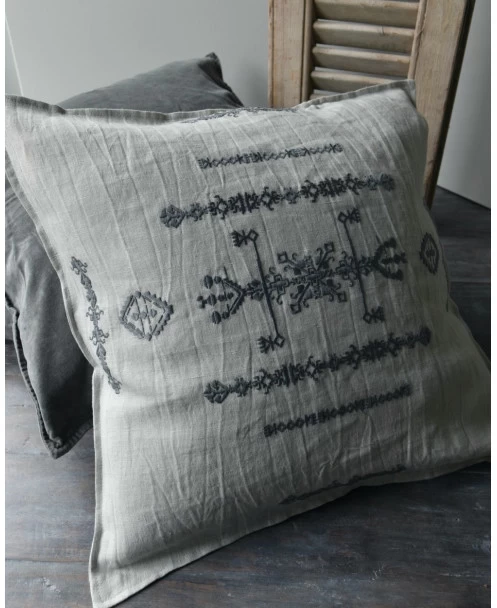 Kussen Hoes Linnenlook Met Grijs Borduursel, IB Laursen 10 Kussen Hoes Linnenlook Met Grijs Borduursel, IB Laursen - Afbeelding 8