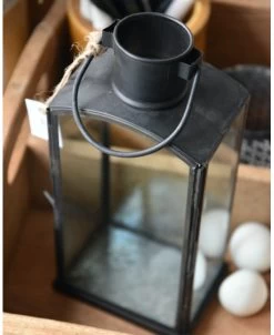 Lantaarn Metaal Zwart En Glas Met Hengsel, IB Laursen