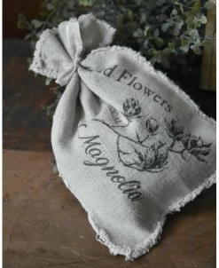 Linnen Geurzakje Met Magnolia Takken, Shabby -Kortingswinkel voor woondecoratie linnen geurzakje met magnolia takken shabby 5