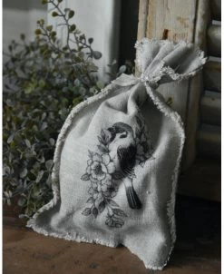 Linnen Geurzakje Met Vogel Op Bloesem Tak, Shabby -Kortingswinkel voor woondecoratie linnen geurzakje met vogel op bloesem tak shabby 4