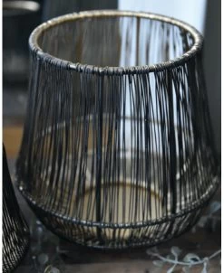 Metalen Draad Windlicht Zwart Goud Groot -Kortingswinkel voor woondecoratie metalen draad windlicht zwart goud groot 5