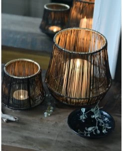 Metalen Draad Windlicht Zwart Goud Groot -Kortingswinkel voor woondecoratie metalen draad windlicht zwart goud groot 6