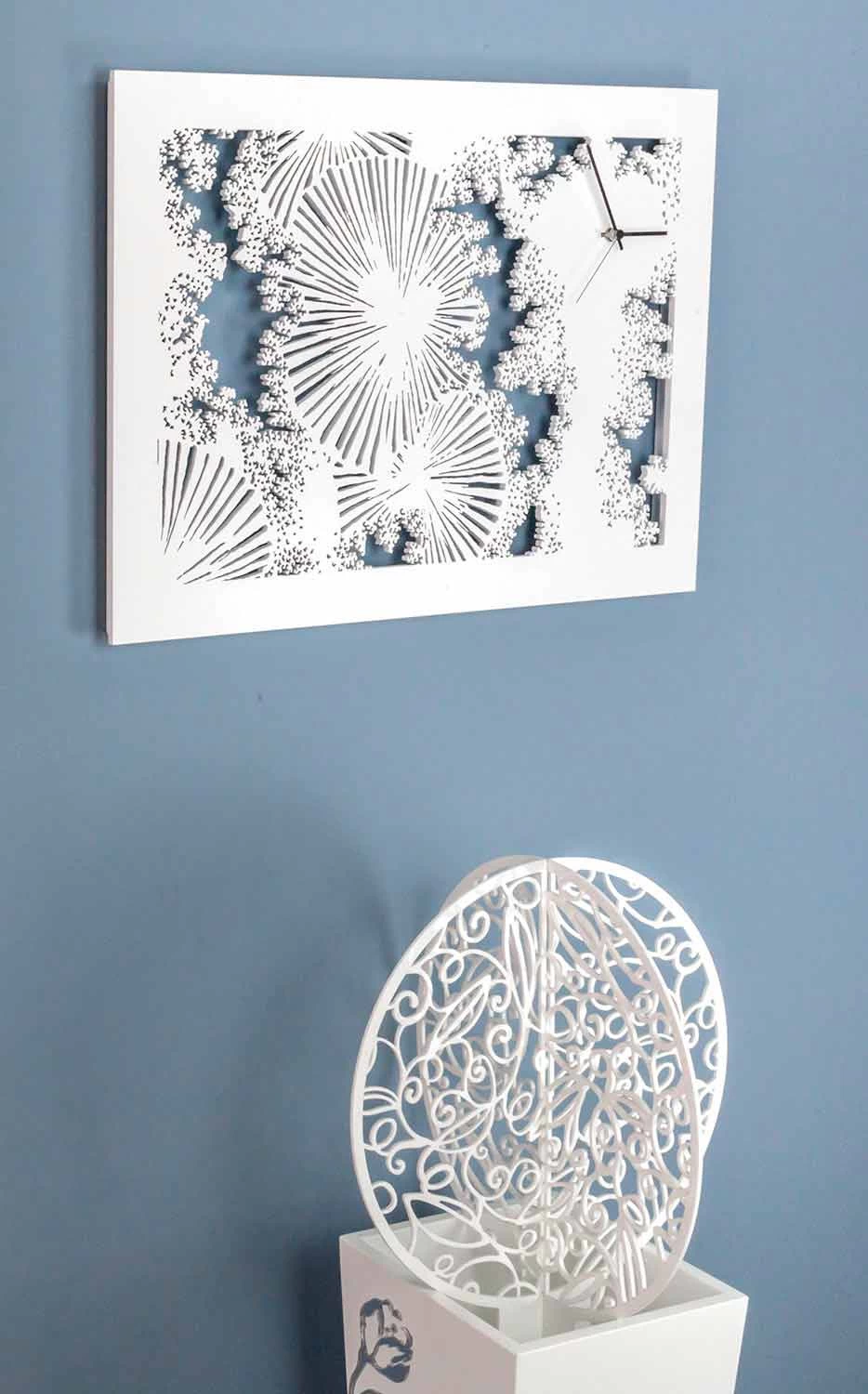 Design Wandklok In Wit Hout Of Rechthoekige Duif - Artificio 5 Design Wandklok In Wit Hout Of Rechthoekige Duif - Artificio - Afbeelding 3