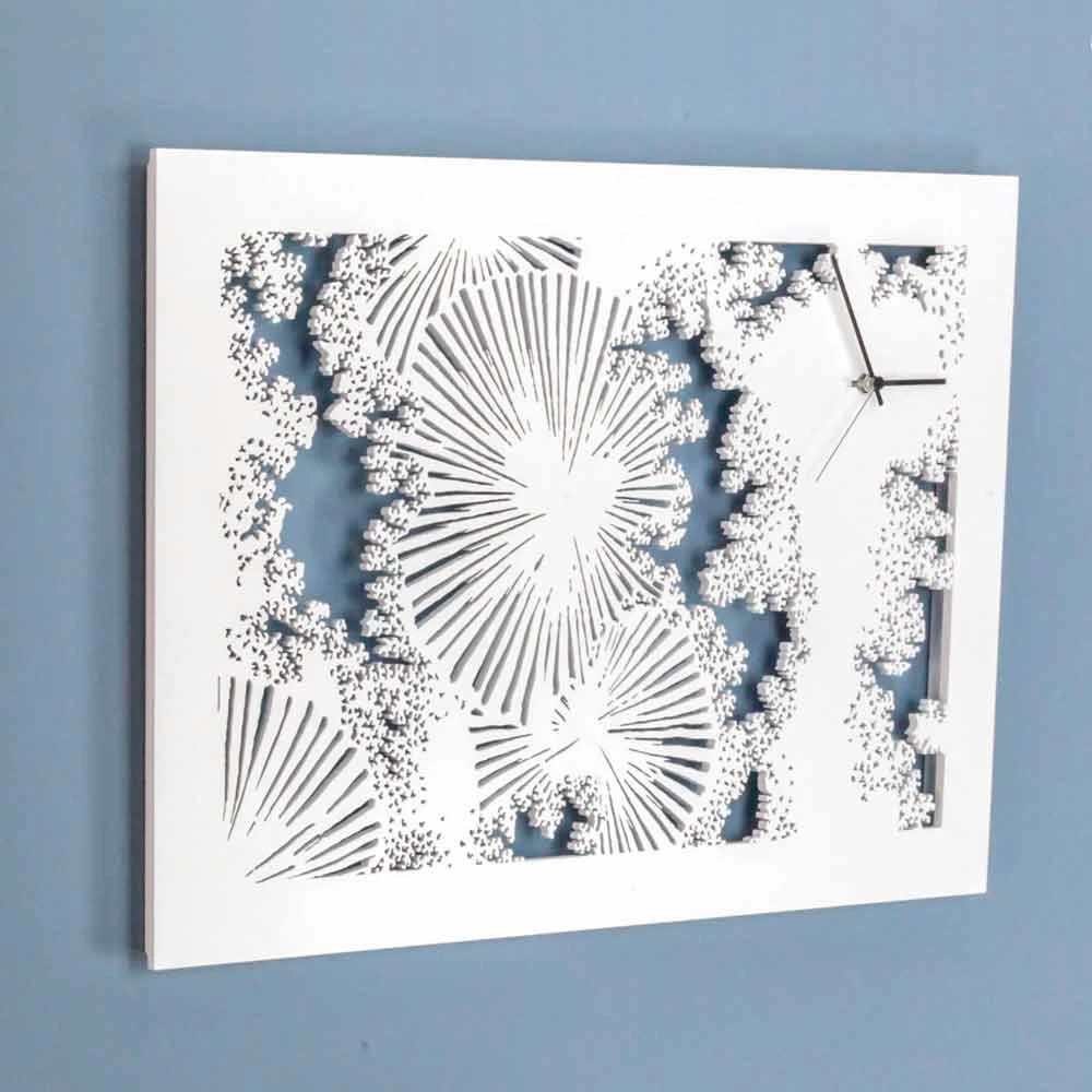 Design Wandklok In Wit Hout Of Rechthoekige Duif - Artificio 3 Design Wandklok In Wit Hout Of Rechthoekige Duif - Artificio