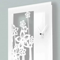 Moderne Rechthoekige Design Wandklok In Wit Plexiglas - Elara -Kortingswinkel voor woondecoratie orologio a muro design rettangolare moderno in plexiglass bianco elara 2