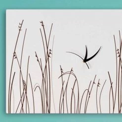 Rechthoekige Modern Design Witte Houten Wandklok - Filigraan -Kortingswinkel voor woondecoratie orologio a muro in legno bianco di design moderno rettangolare filigrano 1