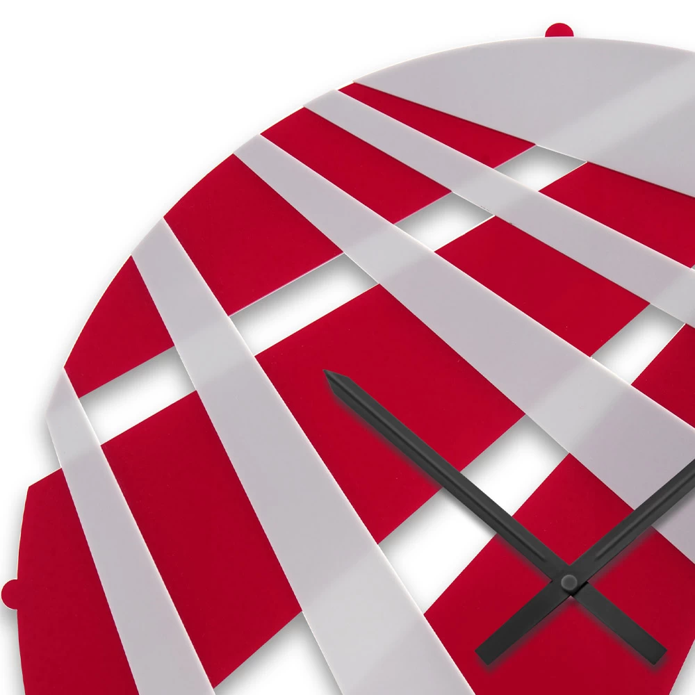 Ronde Wandklok Van Gekleurd Plexiglas En Geometrische Decoraties - Strioso 4 Ronde Wandklok Van Gekleurd Plexiglas En Geometrische Decoraties - Strioso - Afbeelding 2