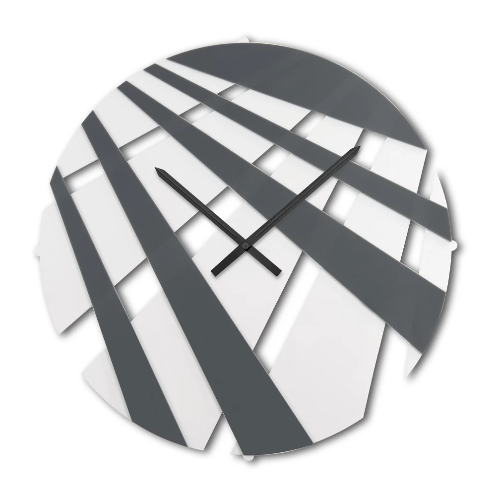 Ronde Wandklok Van Gekleurd Plexiglas En Geometrische Decoraties - Strioso 5 Ronde Wandklok Van Gekleurd Plexiglas En Geometrische Decoraties - Strioso - Afbeelding 3