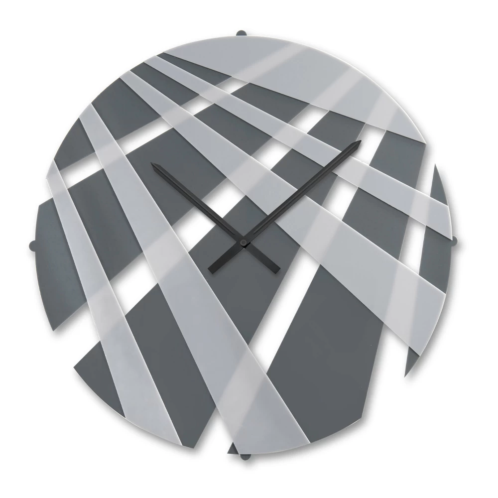 Ronde Wandklok Van Gekleurd Plexiglas En Geometrische Decoraties - Strioso 6 Ronde Wandklok Van Gekleurd Plexiglas En Geometrische Decoraties - Strioso - Afbeelding 4