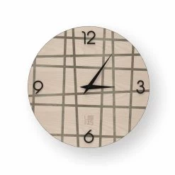 Kleurrijke Houten Wandklok Isso, Ontwerp, Made In Italy -Kortingswinkel voor woondecoratie orologio a parete colorato in legno isso made in italy