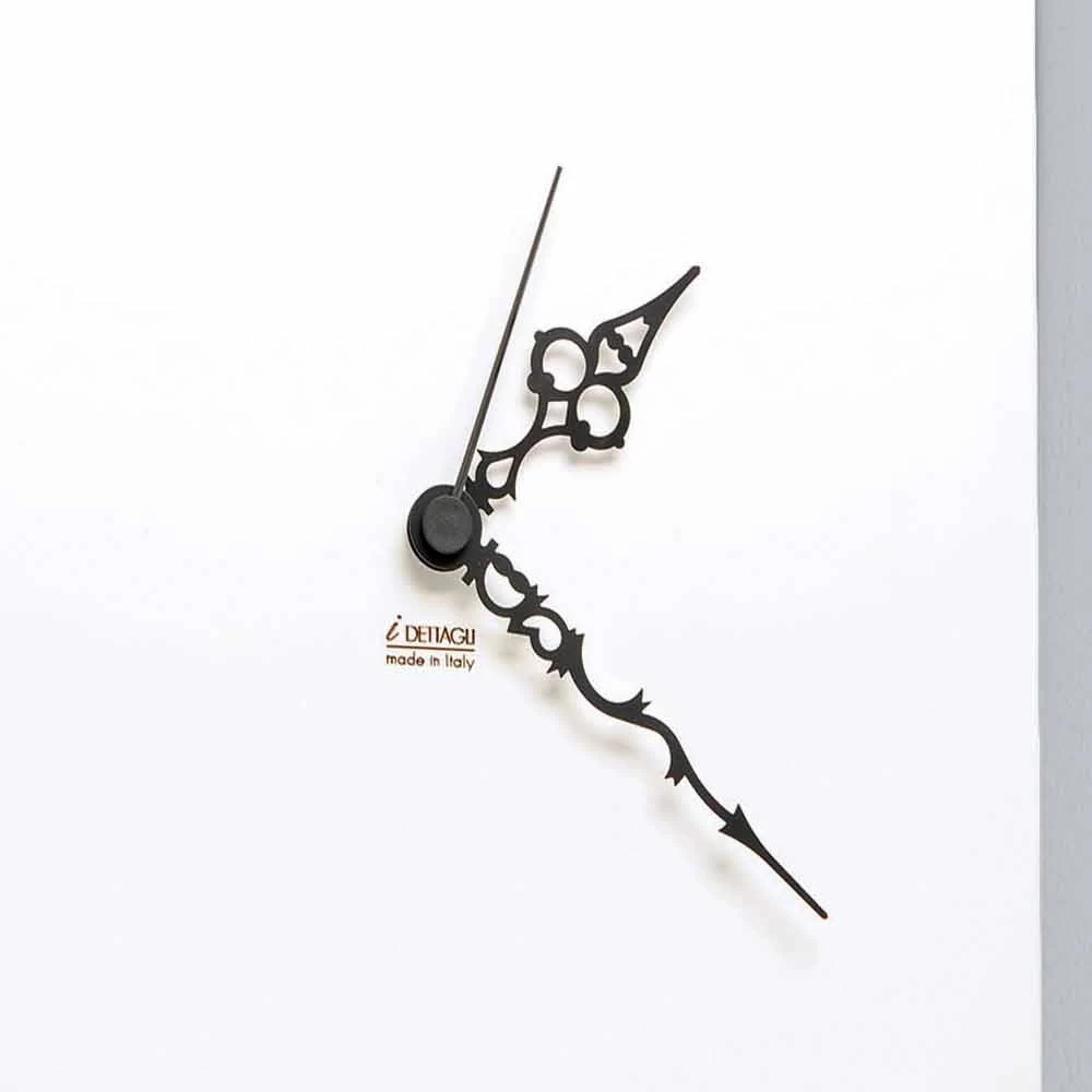 Witte Vierkante Houten Wandklok Met Moderne Roze Decoratie - Sneeuwklokje 4 Witte Vierkante Houten Wandklok Met Moderne Roze Decoratie - Sneeuwklokje - Afbeelding 2