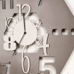 Grote Moderne Zeshoekige Design Houten Wandklok - Veelvlak -Kortingswinkel voor woondecoratie orologio da muro grande in legno di design esagonale moderno colorato poliedro 3