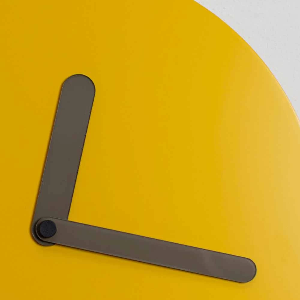 Moderne Wandklok In Oker Hout Rond Design Gemaakt In Italië - Amaltea 4 Moderne Wandklok In Oker Hout Rond Design Gemaakt In Italië - Amaltea - Afbeelding 2