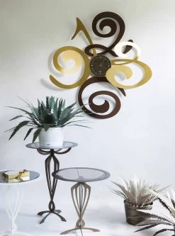 Design Wandklok In Gekleurd Ijzer Made In Italy - Fiordaliso -Kortingswinkel voor woondecoratie orologio da parete di design in ferro colorato made in italy fiordaliso 9