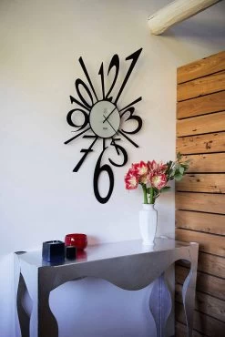 Design Wandklok In Zwart Ijzer Of Aluminium Made In Italy - Oceano -Kortingswinkel voor woondecoratie orologio da parete di design in ferro nero o alluminio made in italy oceano 6