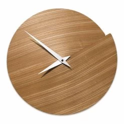 Wandklok Van Modern Design In Natuurlijk Hout Made In Italy - Cratere -Kortingswinkel voor woondecoratie orologio da parete di design moderno in legno naturale made in italy cratere