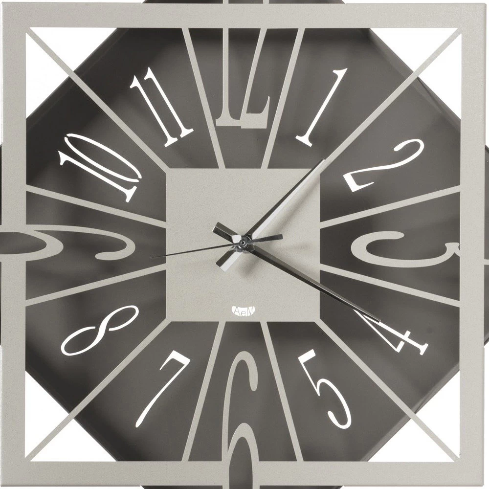 Gekleurde Geometrische Vierkante Design Ijzeren Wandklok - Eridano 4 Gekleurde Geometrische Vierkante Design Ijzeren Wandklok - Eridano - Afbeelding 2