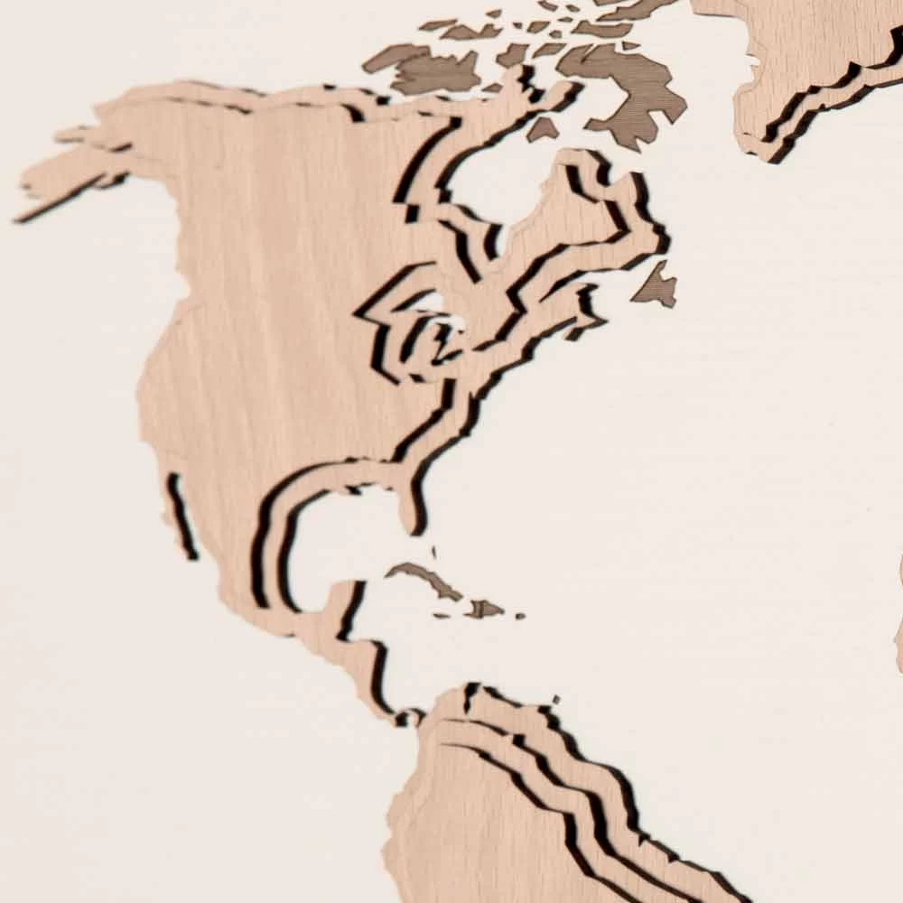 Houten Wandklok Met Wereldkaartdecoratie Made In Italy - Mappo 6 Houten Wandklok Met Wereldkaartdecoratie Made In Italy - Mappo - Afbeelding 4