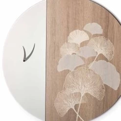 Ronde Design Houten Wandklok Met Versieringen, 2 Afwerkingen, Gemaakt In Italië - Ginkgo -Kortingswinkel voor woondecoratie orologio da parete in legno design tondo con decori 2 finiture ginkgo 3
