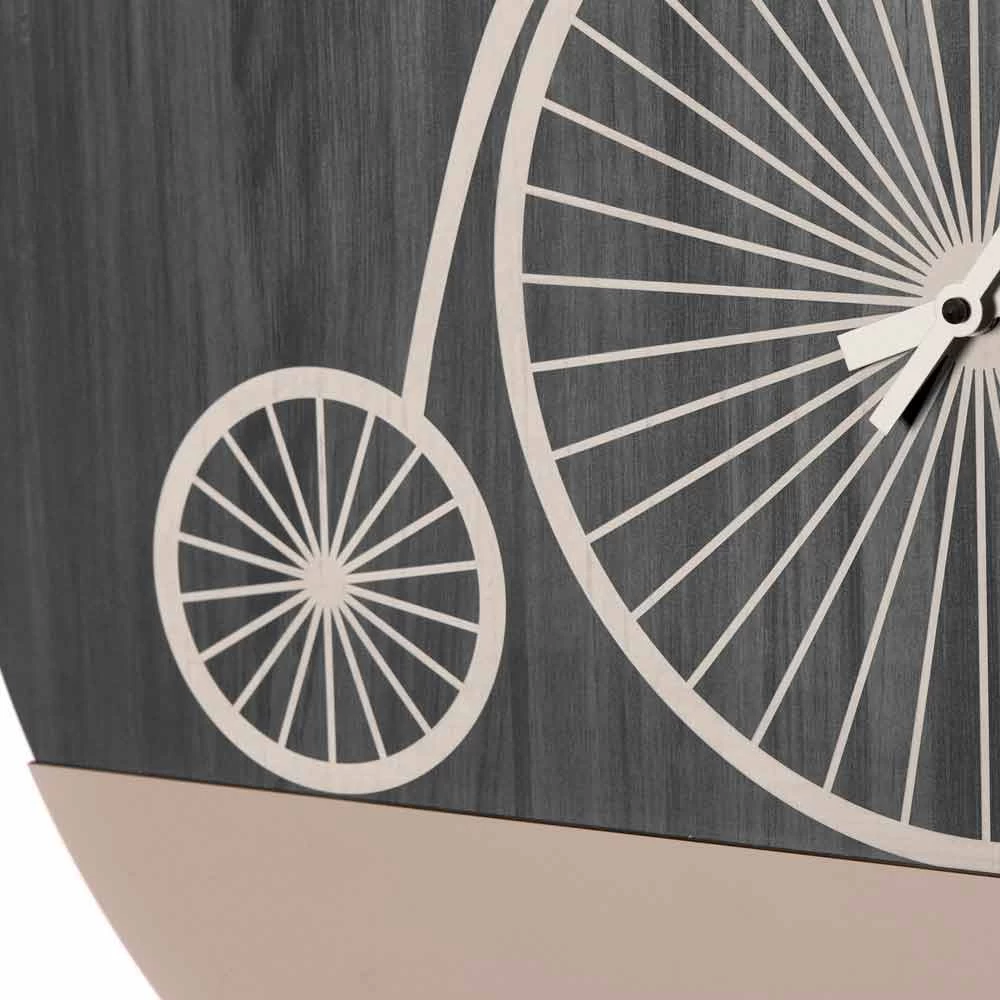 Design Wandklok In Rond Hout In 2 Afwerkingen, Gemaakt In Italië - Byko 5 Design Wandklok In Rond Hout In 2 Afwerkingen, Gemaakt In Italië - Byko - Afbeelding 3