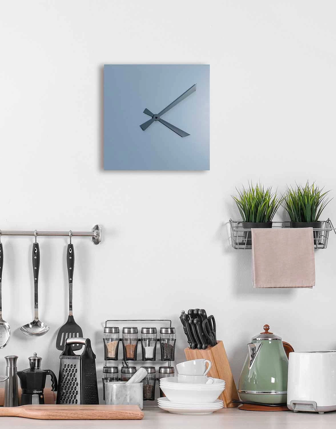 Industriële En Moderne Vierkante Wandklok Van Italiaans Design - Titan 5 Industriële En Moderne Vierkante Wandklok Van Italiaans Design - Titan - Afbeelding 3