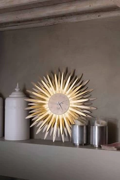 Moderne Wandklok Met Ijzeren Vorm In Made In Italy - Fuoco -Kortingswinkel voor woondecoratie orologio da parete moderno a forma di raggiera in ferro made in italy fuoco 3