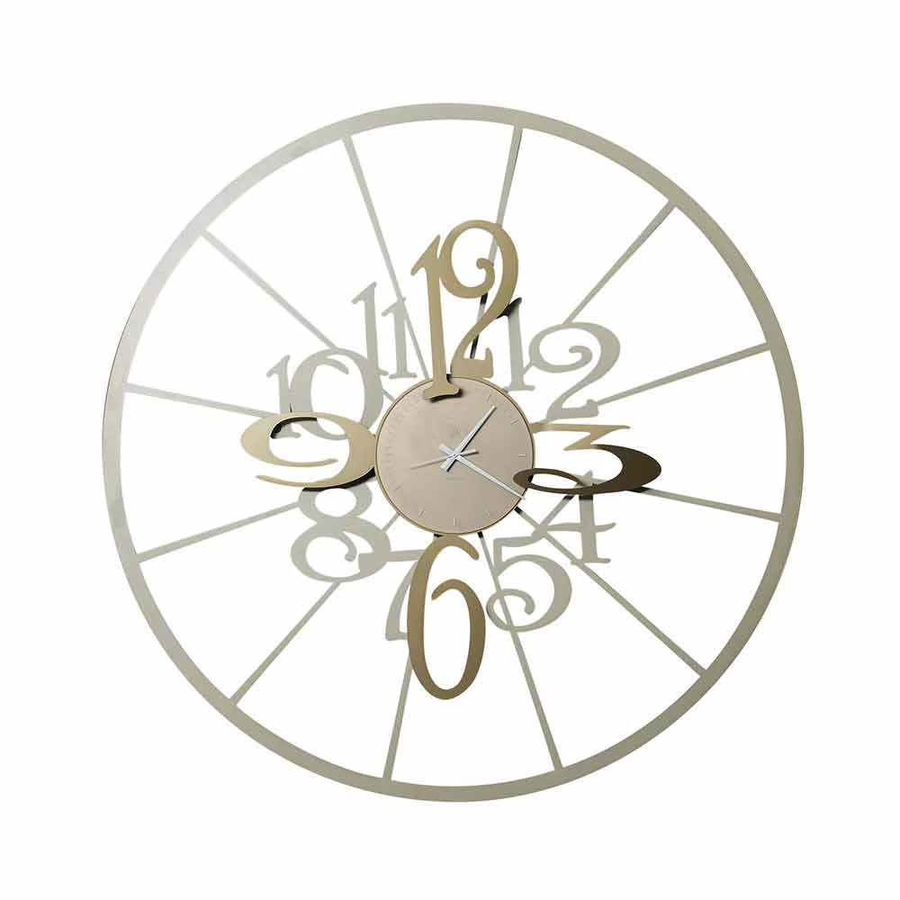 Moderne Ronde Tweekleurige Ijzeren Wandklok Made In Italy - Calipso 8 Moderne Ronde Tweekleurige Ijzeren Wandklok Made In Italy - Calipso - Afbeelding 6