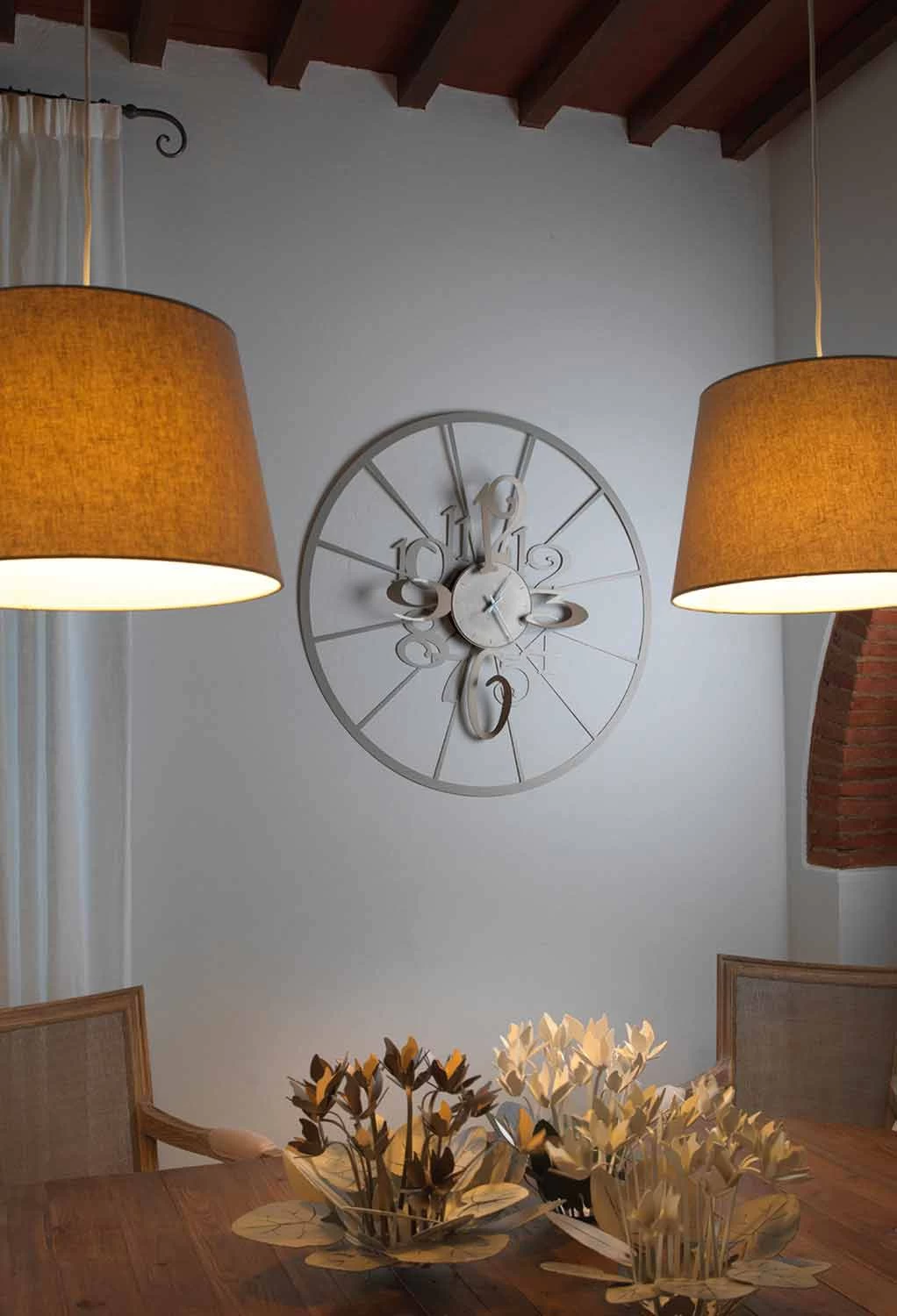 Moderne Ronde Tweekleurige Ijzeren Wandklok Made In Italy - Calipso 6 Moderne Ronde Tweekleurige Ijzeren Wandklok Made In Italy - Calipso - Afbeelding 4