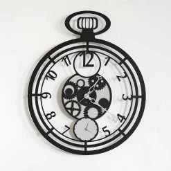 Moderne Ronde Wandklok In Gekleurd Ijzer Made In Italy - Cherry