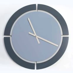 Moderne Ronde Wandklok In Wit Blauw Avio - Savio