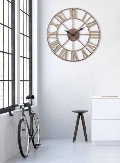 Moderne Wandklok Diameter 71,5 Cm In Ijzer En MDF - Carcans -Kortingswinkel voor woondecoratie orologio da parete moderno diametro 71 5 cm in ferro e mdf carcans 5