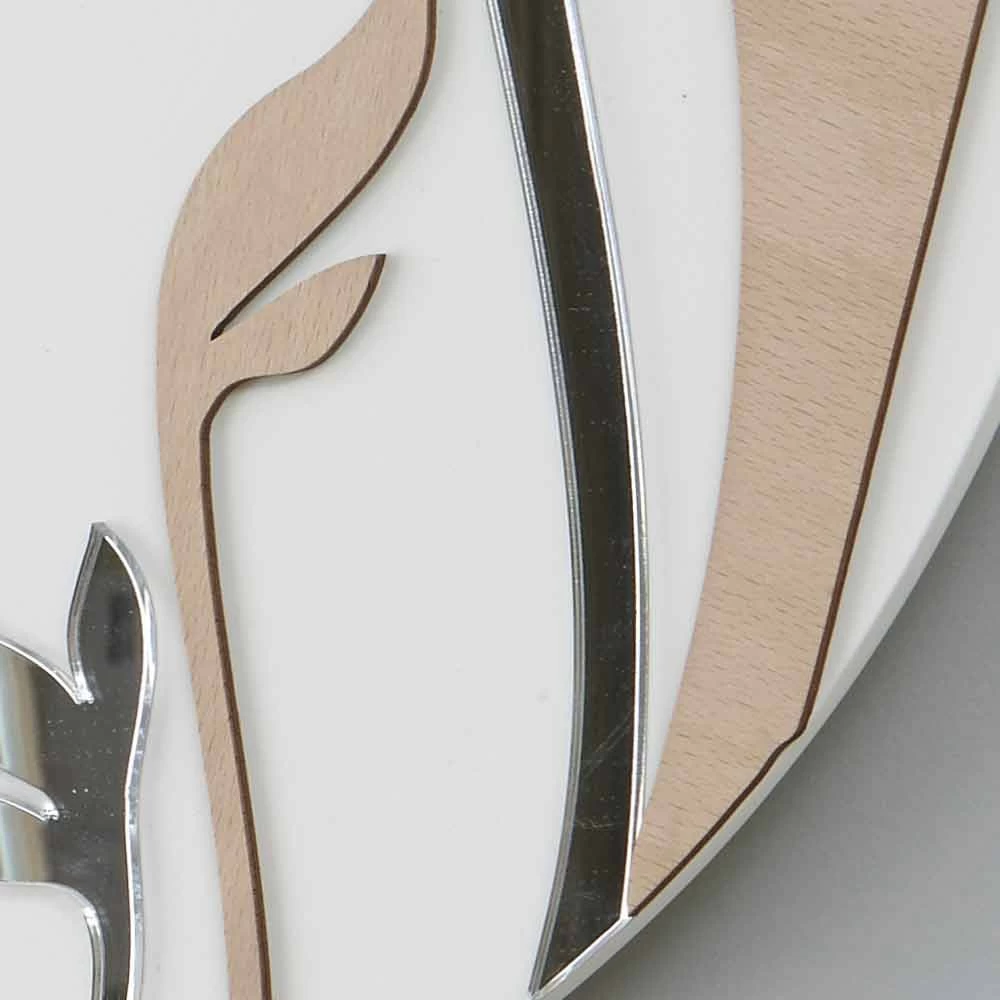Moderne En Ronde Wandklok Met Gedecoreerd Houtdesign - Harmony 5 Moderne En Ronde Wandklok Met Gedecoreerd Houtdesign - Harmony - Afbeelding 3
