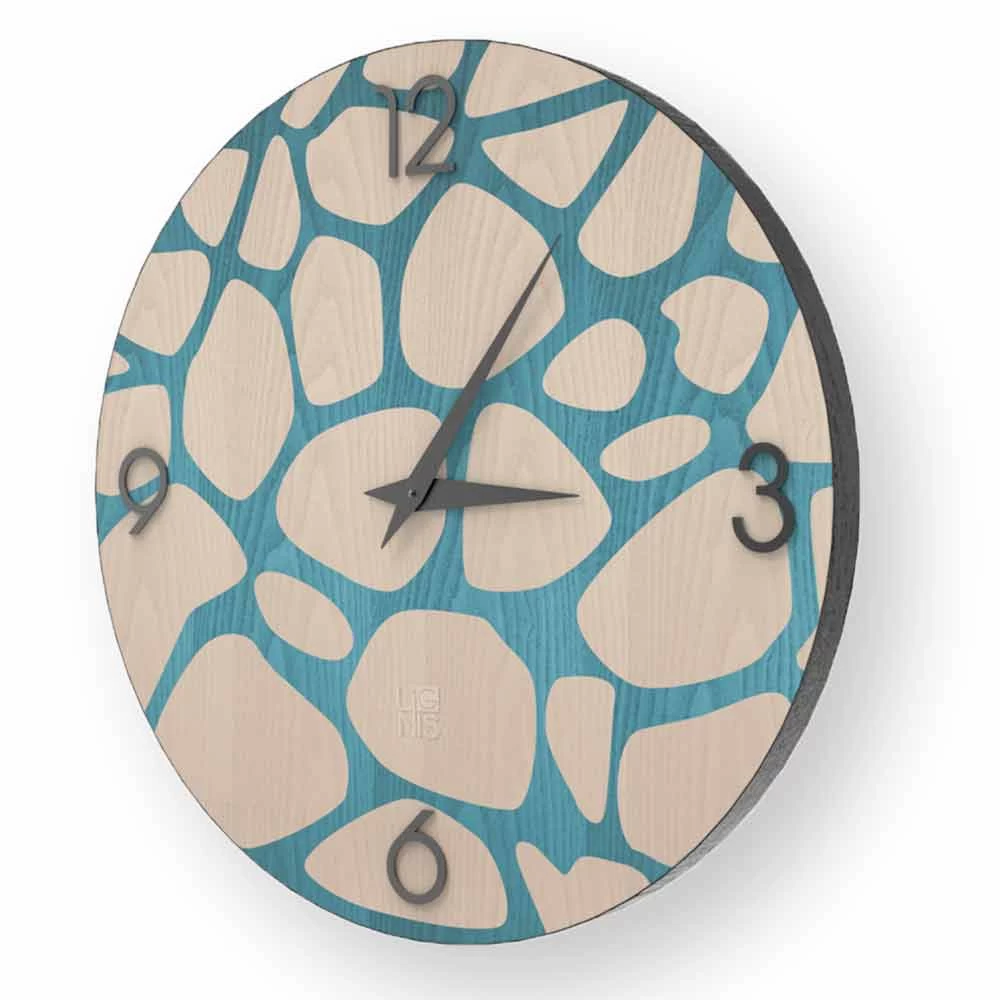 Moderne Wandklok Gemaakt Van Morolo Hout, Gemaakt In Italië 4 Moderne Wandklok Gemaakt Van Morolo Hout, Gemaakt In Italië - Afbeelding 2