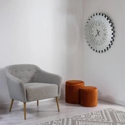 Ronde Decoratieve Wandklok In Mdf En Spiegelglas - Tosco -Kortingswinkel voor woondecoratie orologio da parete rotondo decorativo in mdf e vetro a specchio tosco 2