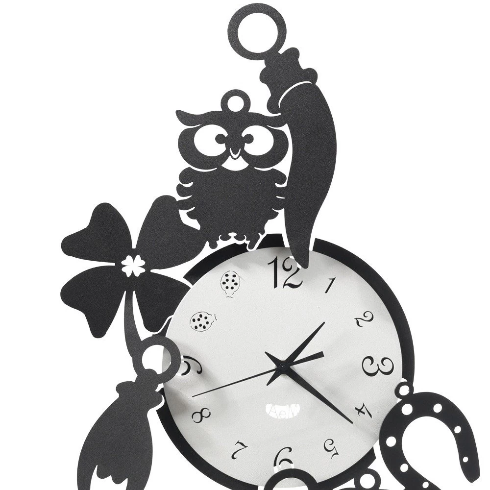 Ronde Design Ijzeren Wandklok Met Fortuna Decoraties - Tibio 6 Ronde Design Ijzeren Wandklok Met Fortuna Decoraties - Tibio - Afbeelding 4