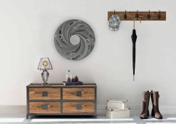 Ronde Ijzeren Wandklok Made In Italy Design - Salomone -Kortingswinkel voor woondecoratie orologio da parete rotondo in ferro di design made in italy salomone 7