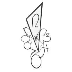 Driehoekige Ijzeren Wandklok Made In Italy 2 Maten - Zwart -Kortingswinkel voor woondecoratie orologio da parete triangolare in ferro design moderno 2 misure nerope 4