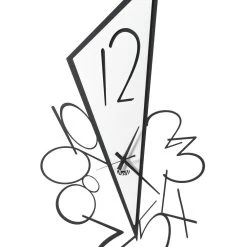 Driehoekige Ijzeren Wandklok Made In Italy 2 Maten - Zwart -Kortingswinkel voor woondecoratie orologio da parete triangolare in ferro design moderno 2 misure nerope 5