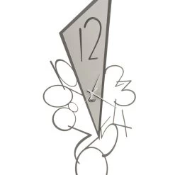 Driehoekige Ijzeren Wandklok Made In Italy 2 Maten - Zwart -Kortingswinkel voor woondecoratie orologio da parete triangolare in ferro design moderno 2 misure nerope 8