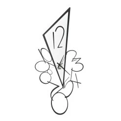 Driehoekige Ijzeren Wandklok Made In Italy 2 Maten - Zwart -Kortingswinkel voor woondecoratie orologio da parete triangolare in ferro design moderno 2 misure nerope 9