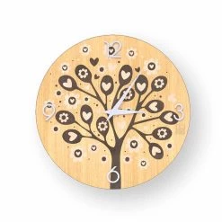 Tree Of Heart Moderne Design Wandklok Gemaakt Van Hout -Kortingswinkel voor woondecoratie orologio design da muro tree of heart in legno made in italy 2