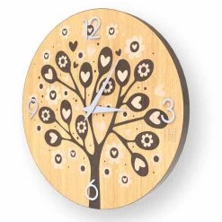 Tree Of Heart Moderne Design Wandklok Gemaakt Van Hout -Kortingswinkel voor woondecoratie orologio design da muro tree of heart in legno made in italy 3