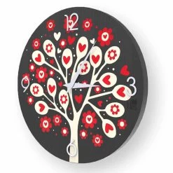Tree Of Heart Moderne Design Wandklok Gemaakt Van Hout -Kortingswinkel voor woondecoratie orologio design da muro tree of heart in legno made in italy 5