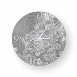 Ronde Wandklok In Hout, Modern Design, Meolo, Made In Italy