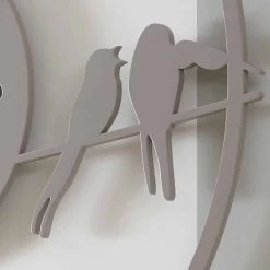 Grote Moderne Design Wandklok In Gekleurd Rond Hout - Vogels -Kortingswinkel voor woondecoratie orologio grande da parete design moderno in legno colorato rotondo uccelli 3