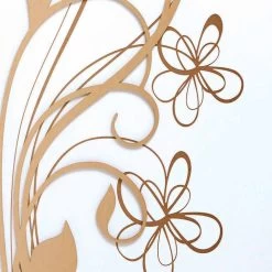 Grote Vierkante Wandklok In Wit Hout Met Bloem - Florello -Kortingswinkel voor woondecoratie orologio grande da parete design quadrato in legno bianco con fiore florello 2