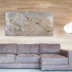 Moderne Klok Met Vijf Wijzerplaten Met De Miles-wereld -Kortingswinkel voor woondecoratie orologio moderno con cinque quadranti raffigurante il mondo miles 2