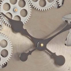 Ronde Wandklok In Staal En Mdf Klassiek Design Homemotion - Tapijtwerk -Kortingswinkel voor woondecoratie orologio rotondo da parete in acciaio e mdf design classico homemotion arazzo 2