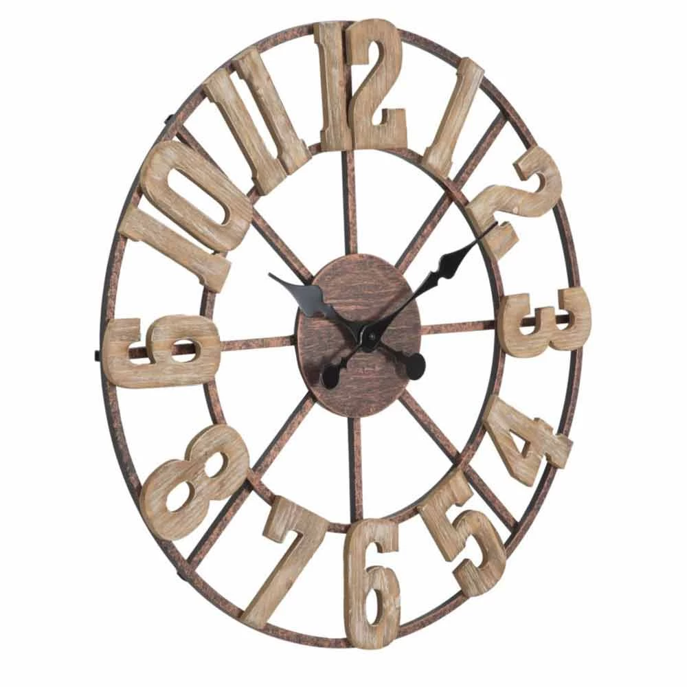 Ronde Wandklok Modern Design In Ijzer En MDF - Taichi 4 Ronde Wandklok Modern Design In Ijzer En MDF - Taichi - Afbeelding 2