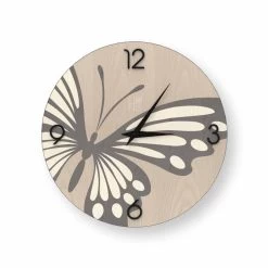 Zelbio Houten Ronde Muurklok Gemaakt In Italië -Kortingswinkel voor woondecoratie orologio tondo da muro di design in legno zelbio fatto in italia